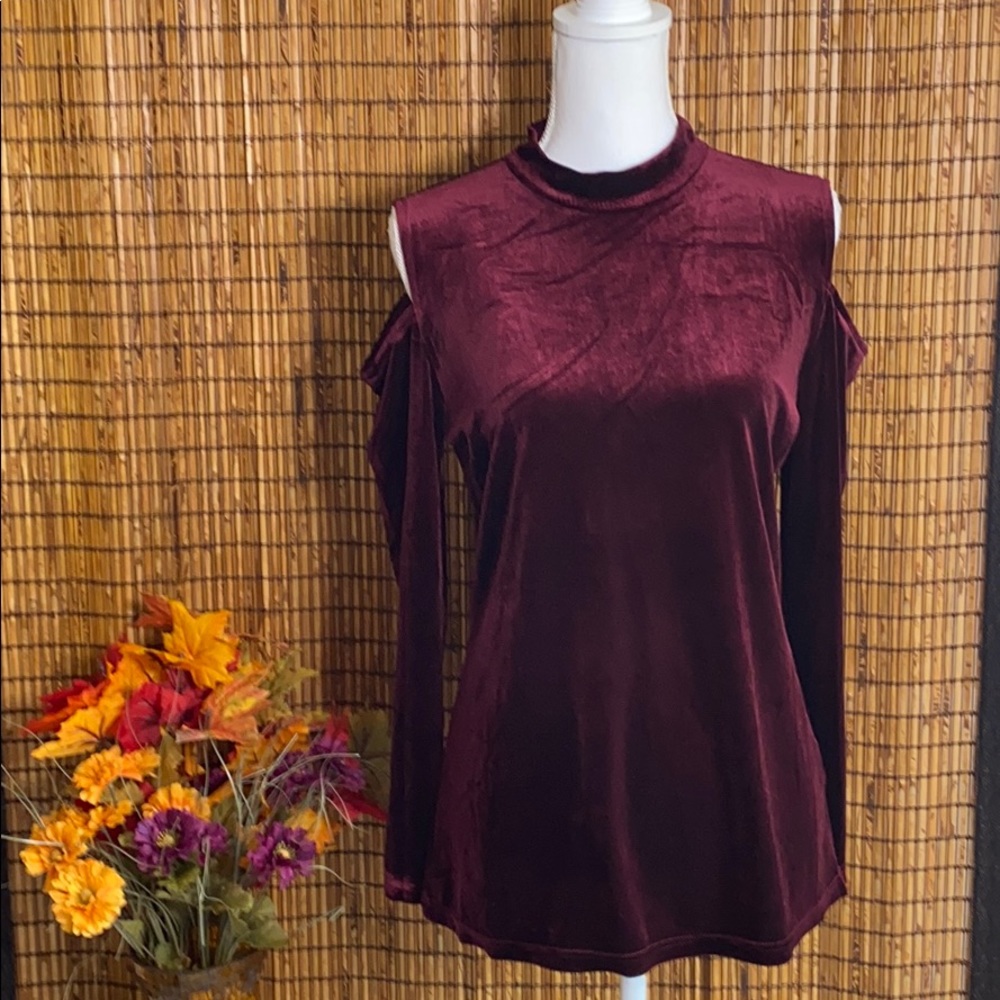 Gorgeous Velvet Cold Shoulder Top